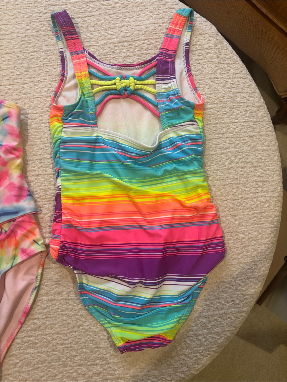 Set of 3 Girls' Patterned One-Piece Swimsuits size 7-8 - Picture 6 of 10